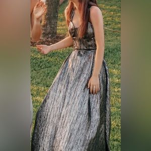 silver sparkly prom dress